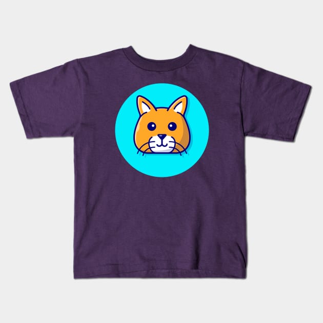 Cute Cat Head Cartoon Vector Icon Illustration (3) Kids T-Shirt by Catalyst Labs